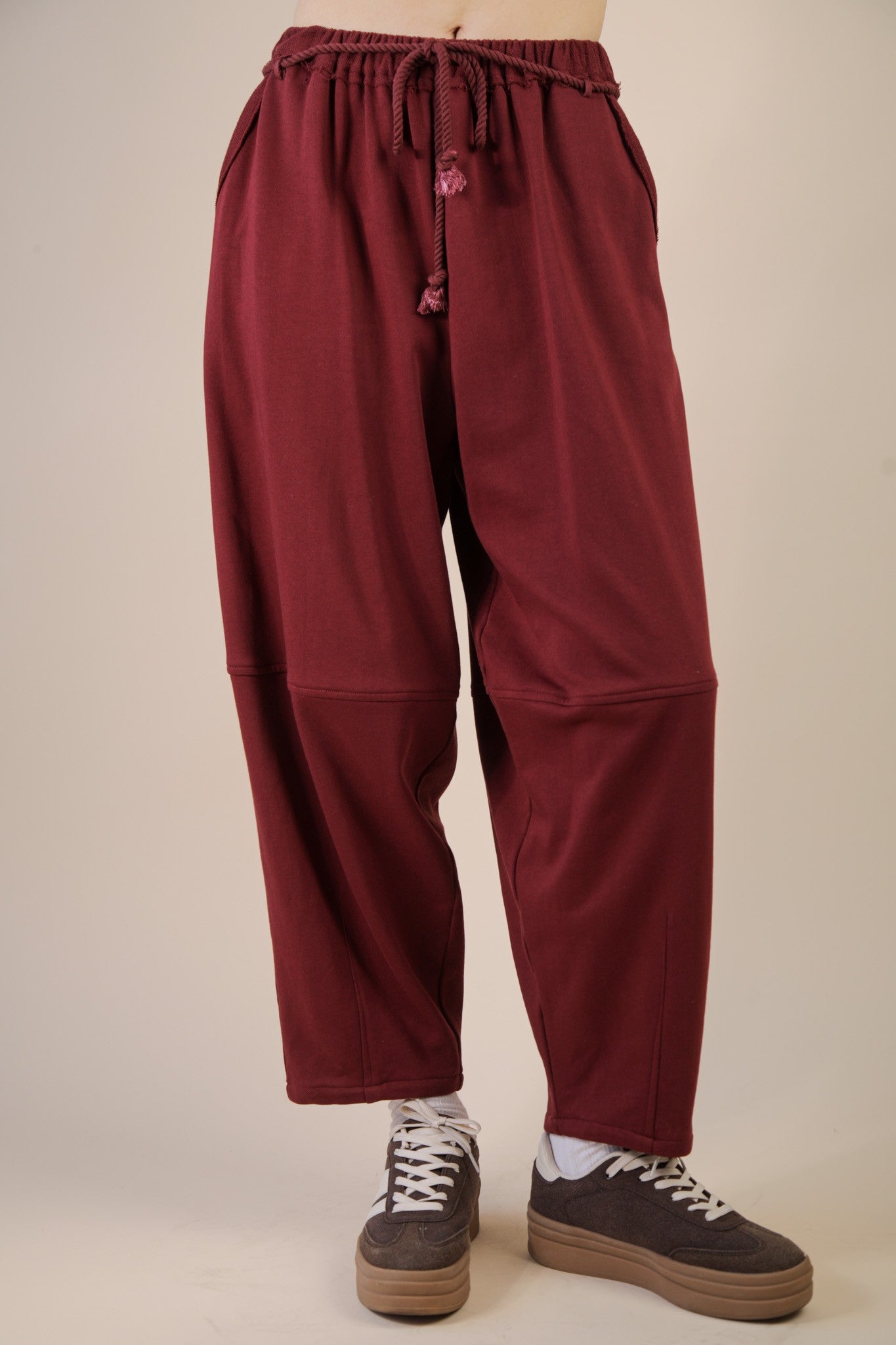 Braid Waist Strip Barrel Pants