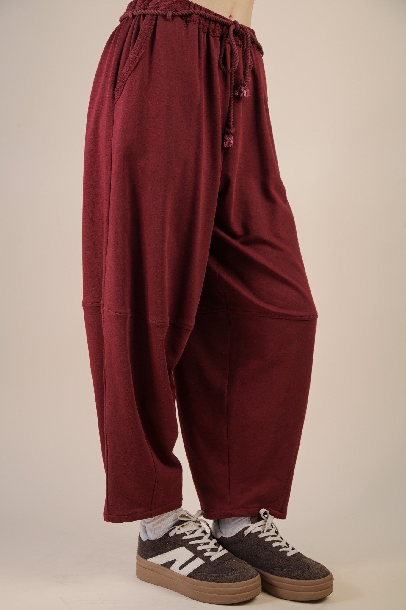 Braid Waist Strip Barrel Pants