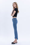 Vervet Mid Rise Raw Step Hem Crop Flare Jeans