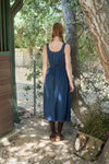 Blu Pepper Front Zip Sleeveless Denim Midi Dress