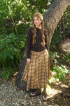 Golden Hour Plaid Midi Skirt