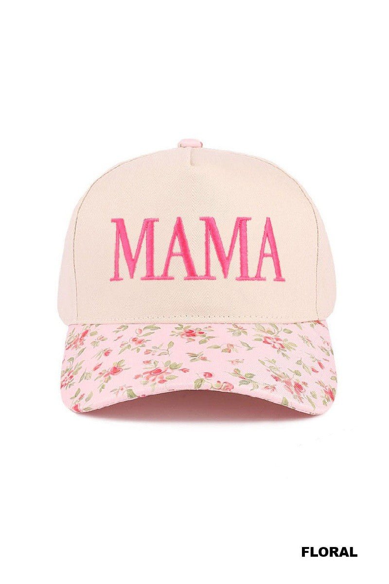 Mama Two Tone Canvas Cotton Cap - Blush & Cactus