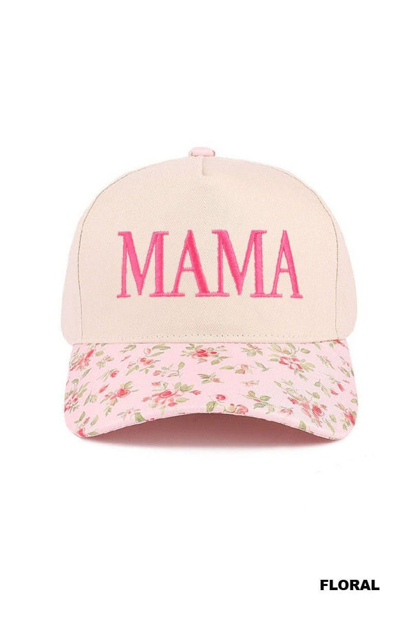 Mama Two Tone Canvas Cotton Cap - Blush & Cactus