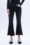 Vervet Mid Rise Raw Step Hem Crop Flare Jeans
