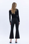 Vervet Mid Rise Raw Step Hem Crop Flare Jeans