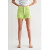 Mica High Rise Raw Hem Shorts Button Up - Blush & Cactus
