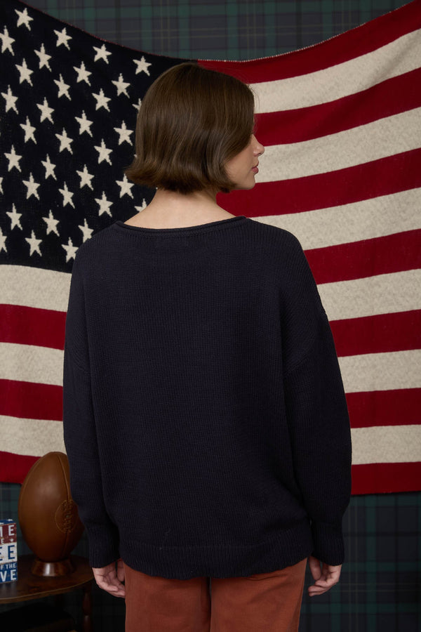 Blu Pepper Western Boot Jacquard Long Sleeve Knit Sweater - Blush & Cactus