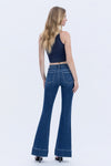 Flying Monkey High Rise Welt Pocketed Trouser Hem Flare Jeans