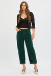 Risen High Rise Crop Barrel Cordurory Pants