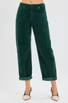 Risen High Rise Crop Barrel Cordurory Pants