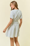 French Terry Puffy Short Sleeve Mini Dress