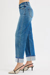 Risen Slouchy Crop Barrel Cuffed Jeans