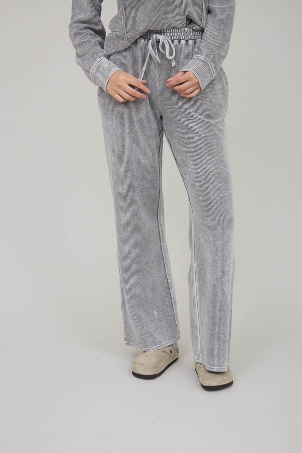 Blu Pepper Washed High Waist Drawstring Lounge Pants