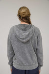 Blu Pepper Washed Hooded Henley Knit Sweater - Blush & Cactus