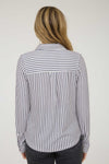 Blu Pepper Stripe Collared Long Sleeve Button Down Shirt