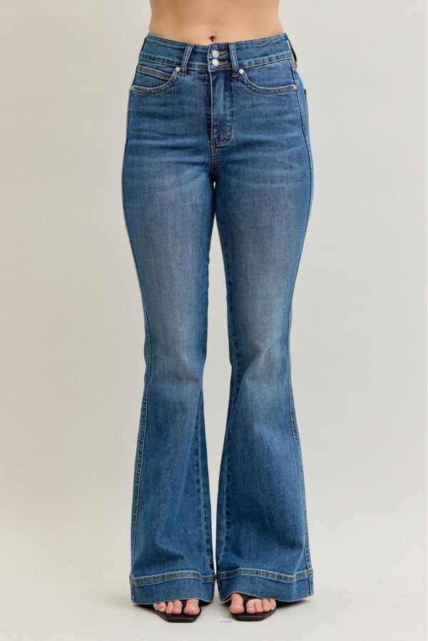 Judy Blue Hw Flare Tummy Control Double Button Wb