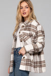 Oh So Cozy Plaid Faux Fur - Blush & Cactus