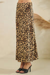 Leopard Satin Skirt