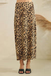 Leopard Satin Skirt