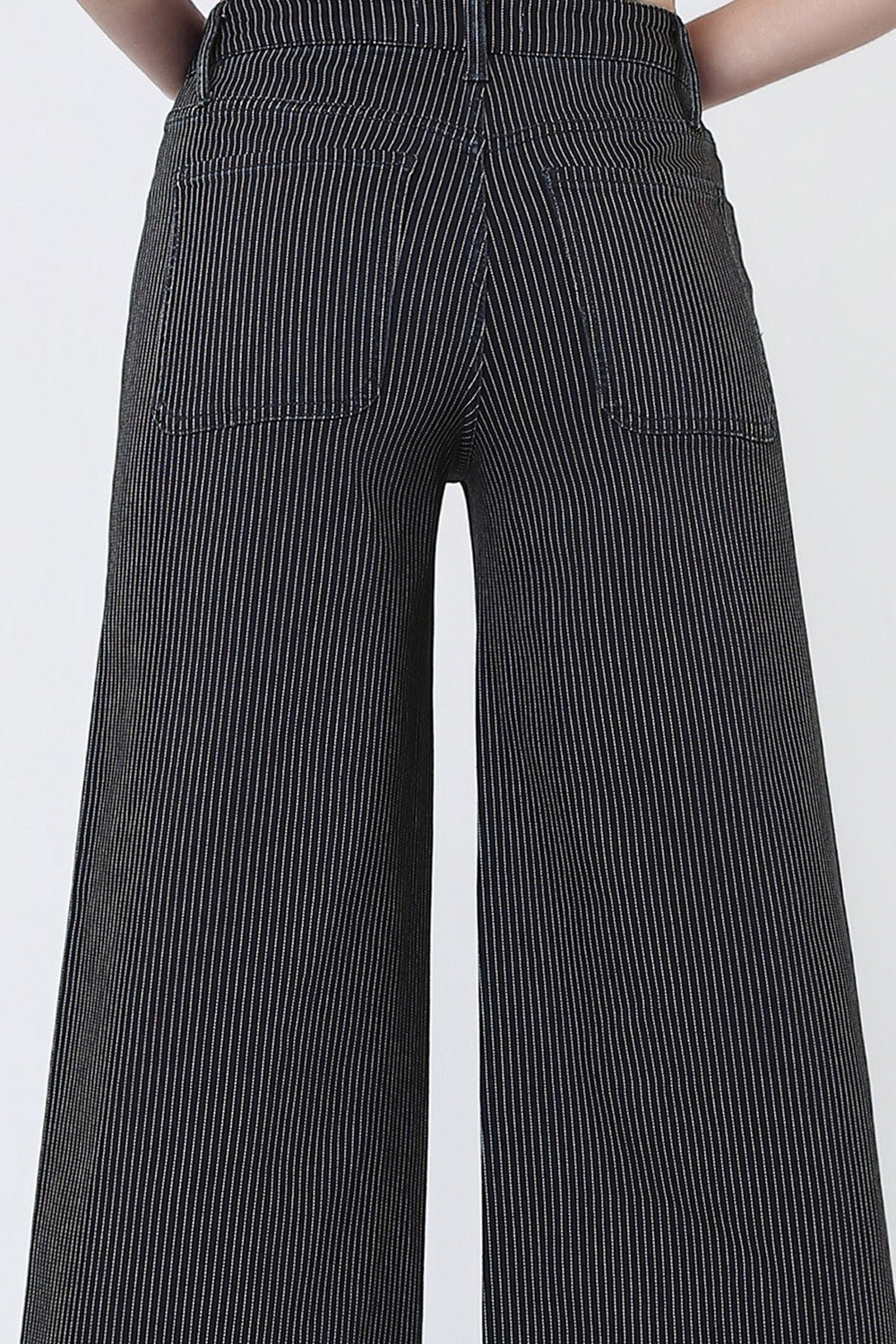 Vervet High Rise Striped Wide Jeans - Blush & Cactus