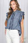 Darling in Denim Ruffle Top