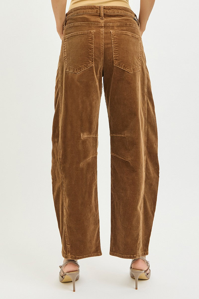 Risen Slouchy Ankle Barrel Corduroy Pants
