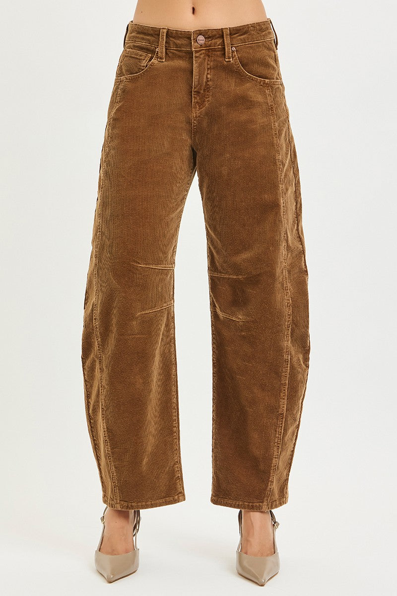 Risen Slouchy Ankle Barrel Corduroy Pants