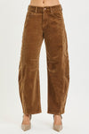 Risen Slouchy Ankle Barrel Corduroy Pants