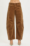 Risen Slouchy Ankle Barrel Corduroy Pants
