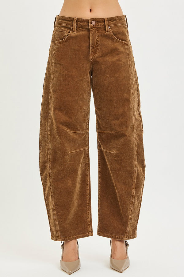 Risen Slouchy Ankle Barrel Corduroy Pants