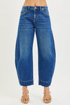 Risen Mid Rise Crop Barrel Jeans - Blush & Cactus