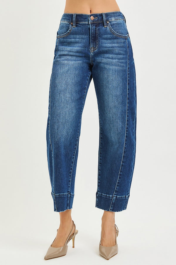 Risen Slouchy Cropped Barrel Jeans