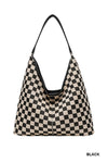 Checkered Hobo Tote Bag