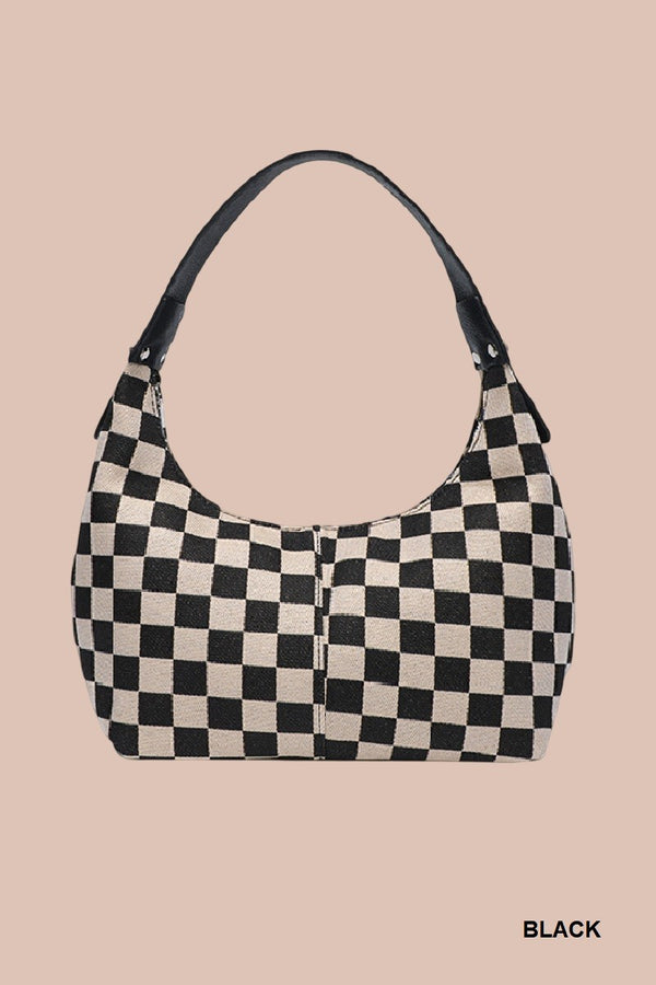 Checkered Underarm Shoulder Handbag