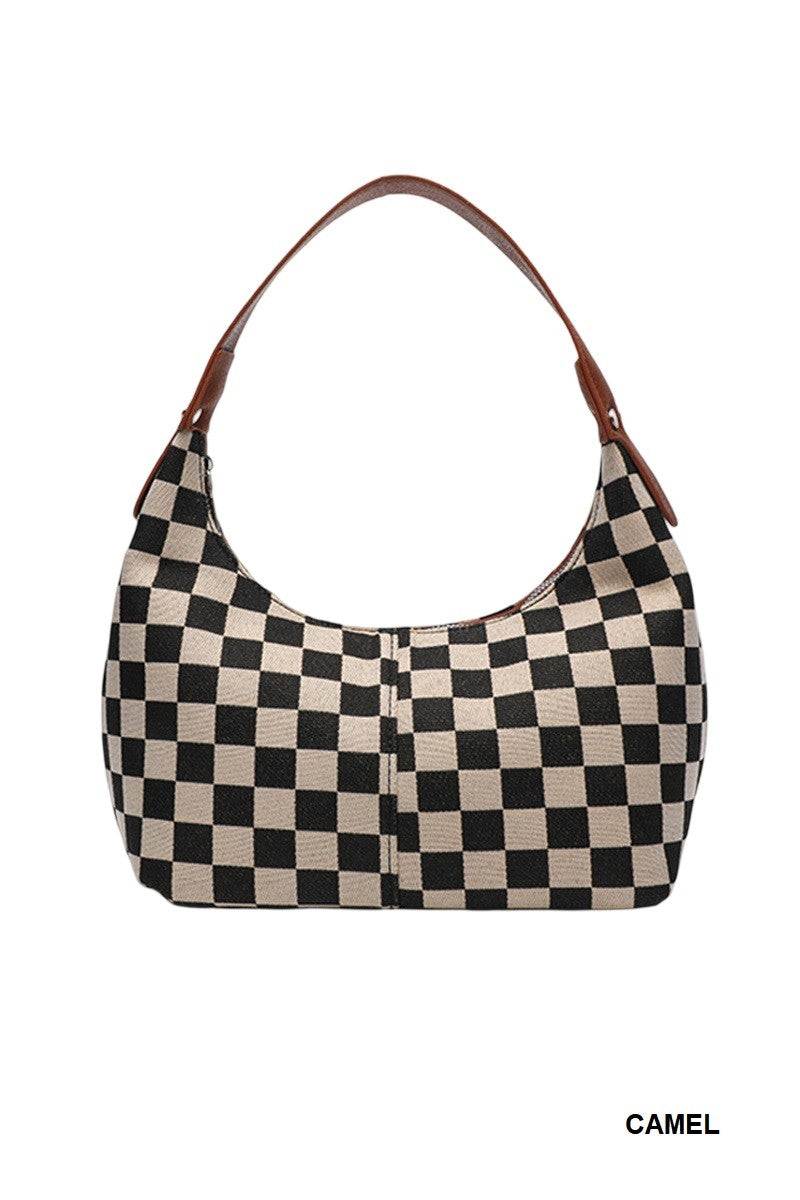 Checkered Underarm Shoulder Handbag