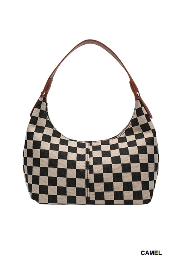Checkered Underarm Shoulder Handbag