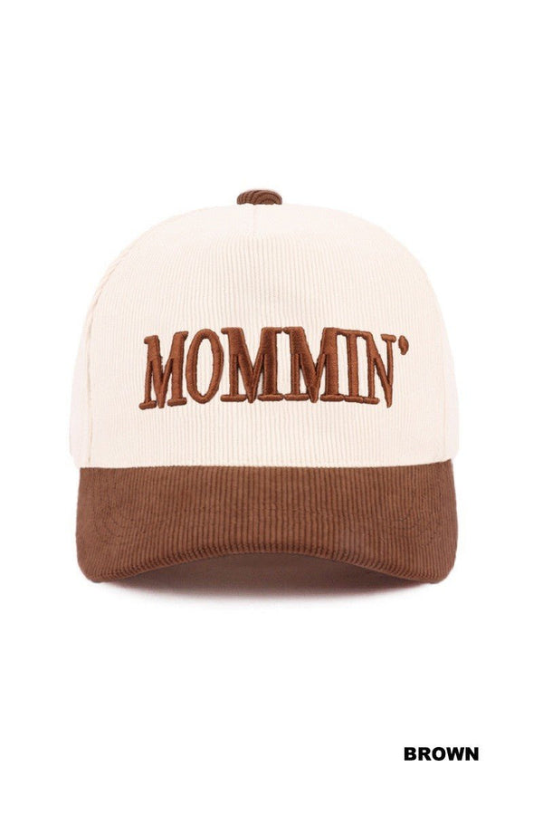 Mommin' Two Tone Corduroy Cap - Blush & Cactus
