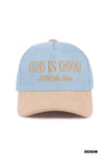 God Is Good All The Time Two Tone Corduroy Cap - Blush & Cactus