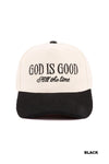 God Is Good All The Time Two Tone Corduroy Cap - Blush & Cactus