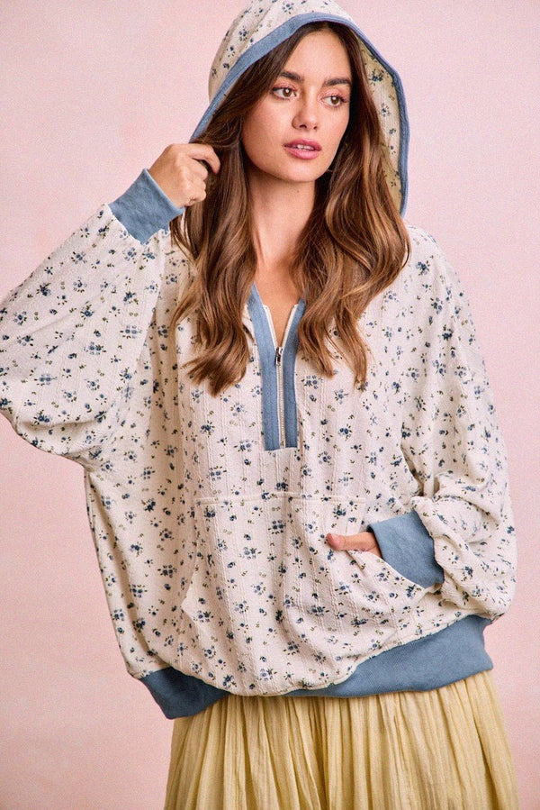 Little Bloom Hoodie - Blush & Cactus
