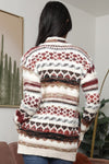 Angie Multi Coloed Fuzzy Cardigan with Pockets - Blush & Cactus