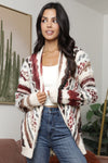 Angie Multi Coloed Fuzzy Cardigan with Pockets - Blush & Cactus