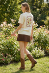 Embroidery Floral Tee - Blush & Cactus