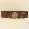 Studded Circular Disc Snap Y Shape Belt