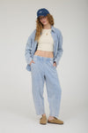 Acid Washed Elastic Waist Knit Joggers