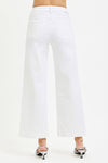 Risen Tummy Control High Rise Crop Wide Jeans- WHITE - Blush & Cactus