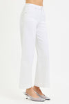 Risen Tummy Control High Rise Crop Wide Jeans- WHITE - Blush & Cactus