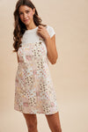 Floral Patchwork Print Overall Mini Dress