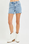 Risen High Rise Shorts With Embroidered Detail