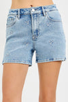 Risen High Rise Shorts With Embroidered Detail